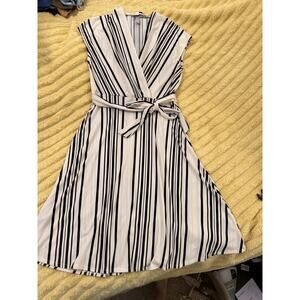 Women’s H&M Striped Strap Dress Black & Ivory White Size Large